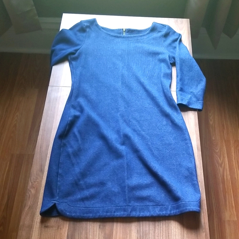 Stretch denim colored mini dress